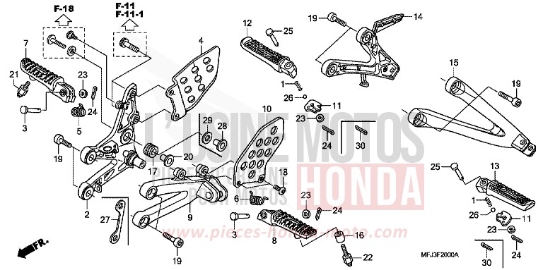 MARCHE de CBR600RR GRAPHITE BLACK (NHB01) de 2010
