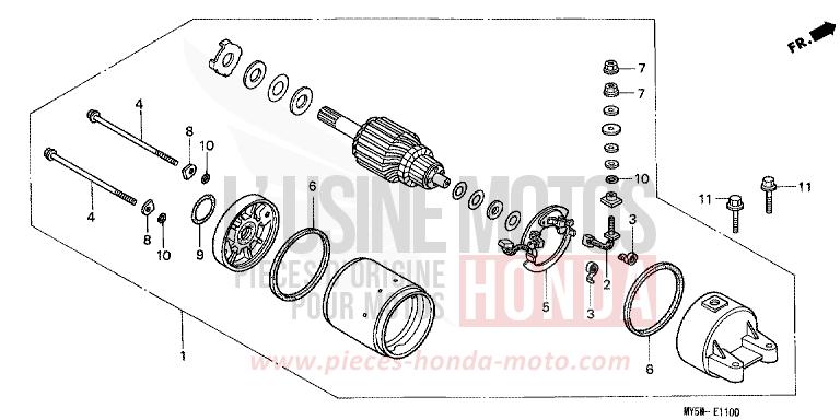 MOTEUR DE DEMARRAGE de CB500F NOIR (NH1) 2000