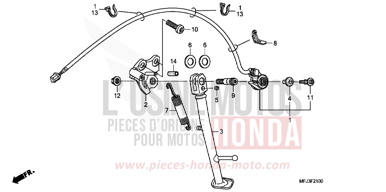 BEQUILLE de CBR600RR PEARL SUNBEAM WHITE (NHA66B) de 2010