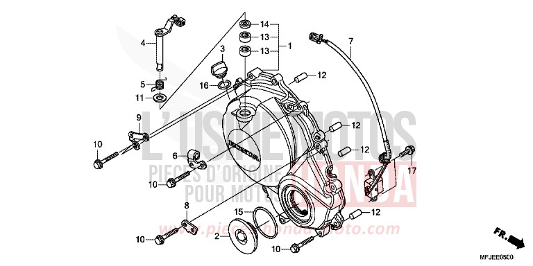 PANNEAU CARTER-MOTEUR D. de CBR600RR VICTORY RED (R334) 2012