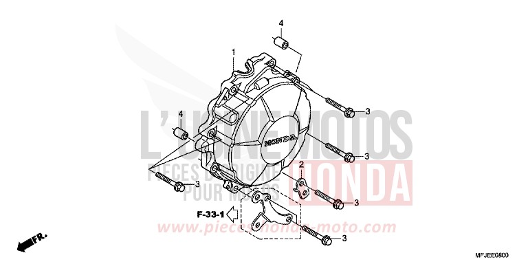 COUVERCLE DE GENERATRICE de CBR600RR VICTORY RED (R334) de 2012