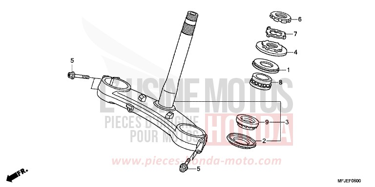 TIGE DE DIRECTION de CBR600RR VICTORY RED (R334) 2012