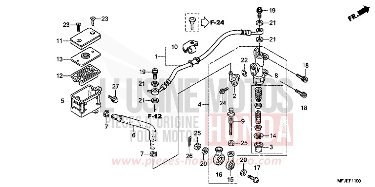 MAITRE-CYLINDRE FREIN AR. (CBR600RR) de CBR600RR VICTORY RED (R334) 2012