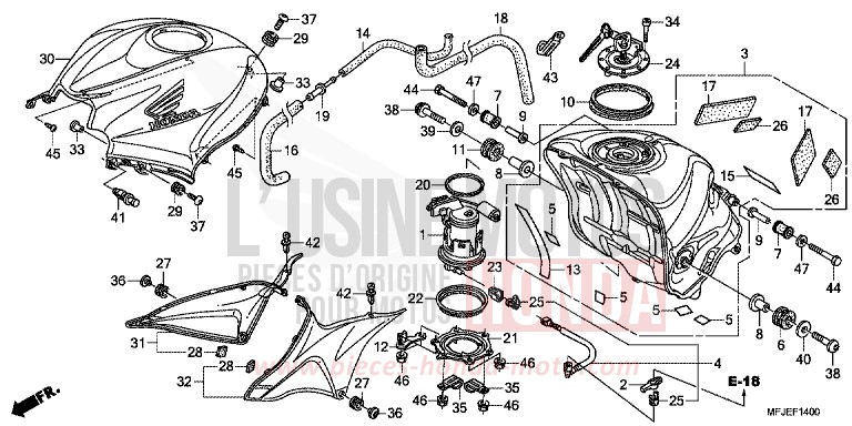RESERVOIR A CARBURANT de CBR600RR VICTORY RED (R334) 2012