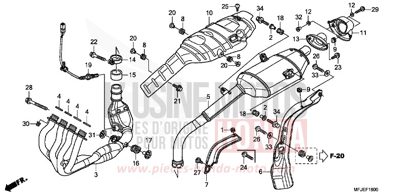 SILENCIEUX D'ECHAPPEMENT de CBR600RR VICTORY RED (R334) 2012