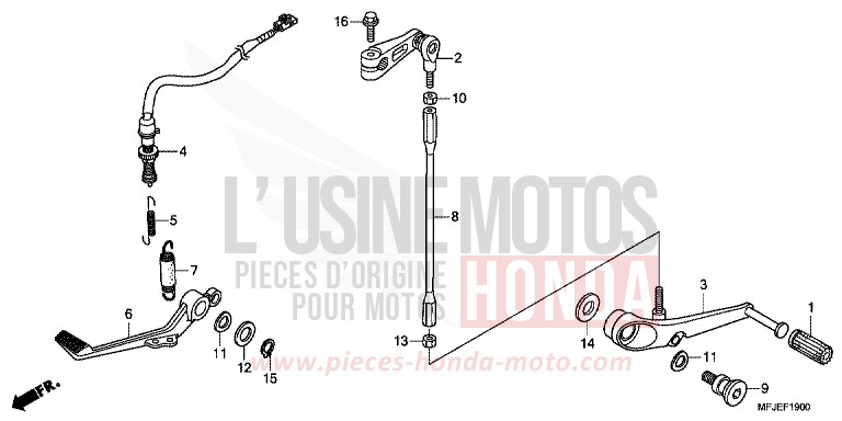 PEDALE DE FREIN/PEDALE DE CHANGEMENT de CBR600RR VICTORY RED (R334) 2012