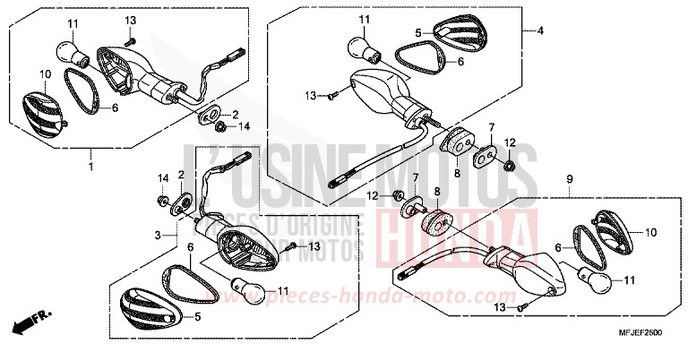 CLIGNOTANT de CBR600RR VICTORY RED (R334) 2012