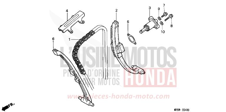 CHAINE A CAMES/TENDEUR de CB500F RICH RED METALLIC (R255) de 2000