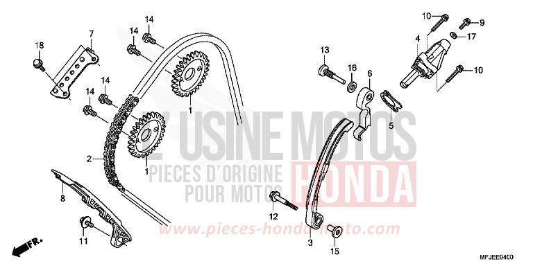 CHAINE A CAMES/TENDEUR de CBR600RR GRAPHITE BLACK (NHB01) de 2012