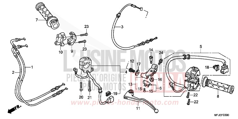 LEVIER DE GUIDON/COMMUTATEUR/CABLE de CBR600RR GRAPHITE BLACK (NHB01) 2012