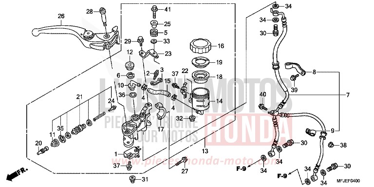 MAITRE-CYLINDRE FREIN AV. (CBR600RR) de CBR600RR GRAPHITE BLACK (NHB01) 2012