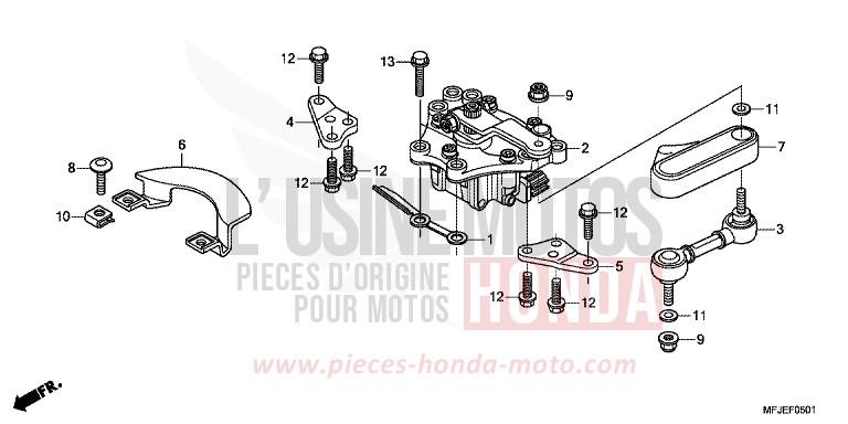 AMORTIS. DIRECTION de CBR600RR GRAPHITE BLACK (NHB01) de 2012