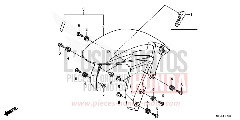 AILE AVANT de CBR600RR GRAPHITE BLACK (NHB01) 2012