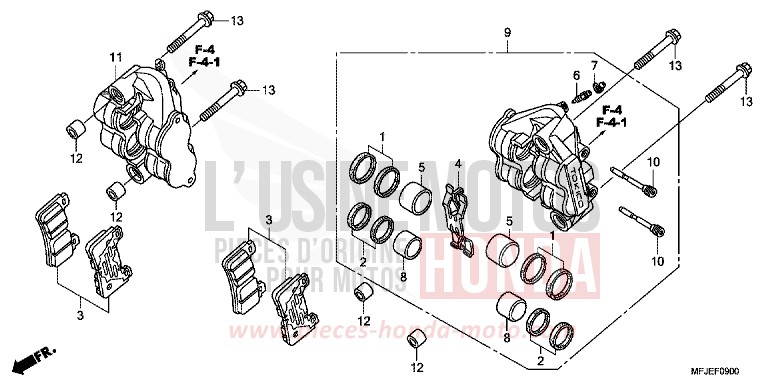 ETRIER DE FREIN AVANT de CBR600RR GRAPHITE BLACK (NHB01) de 2012