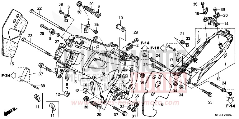 CARROSSERIE DE CHASSIS de CBR600RR GRAPHITE BLACK (NHB01) 2012