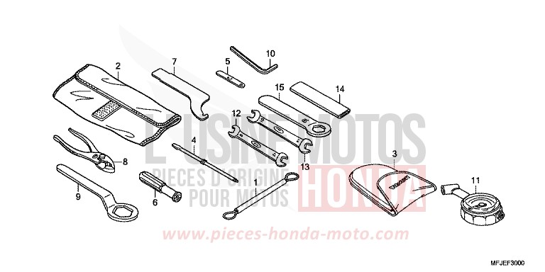 OUTILS de CBR600RR GRAPHITE BLACK (NHB01) de 2012
