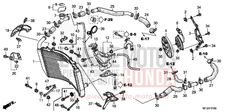 RADIATEUR de CBR600RR GRAPHITE BLACK (NHB01) 2012