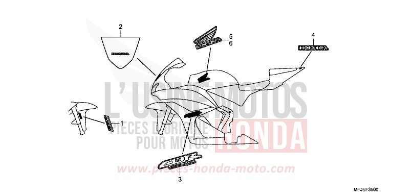 MARQUE/RAYURE (1) de CBR600RR GRAPHITE BLACK (NHB01) de 2012