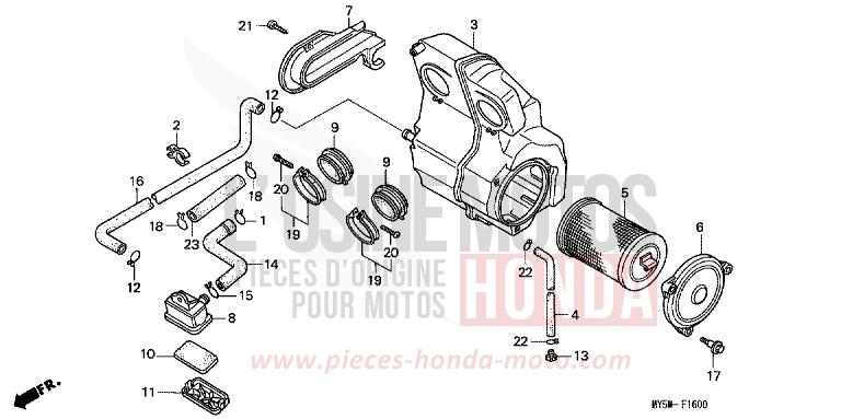 FILTRE A AIR de CB500F RICH RED METALLIC (R255) de 2000