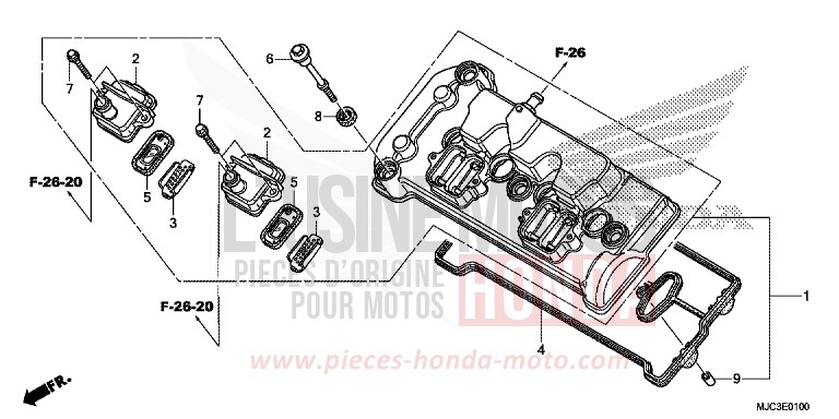 COUVERCLE DE CULASSE de CBR600RR ROSS WHITE (NH196) de 2013