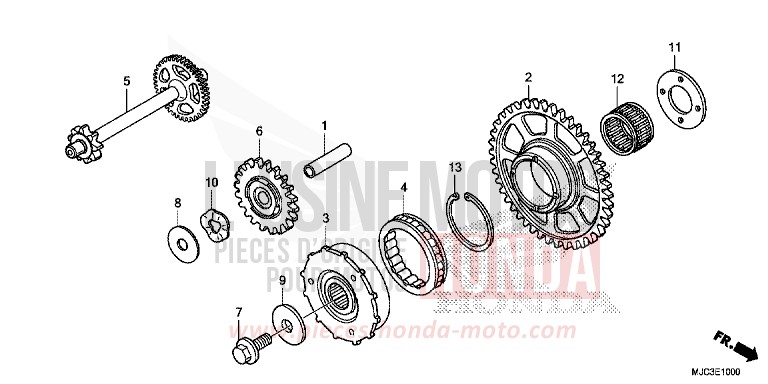 EMBRAYAGE DE DEMARRAGE de CBR600RR ROSS WHITE (NH196) 2013