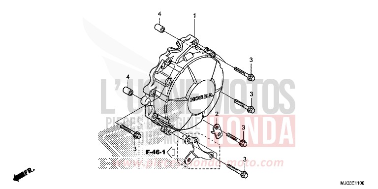 COUVERCLE DE GENERATRICE de CBR600RR ROSS WHITE (NH196) de 2013