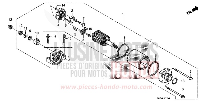 MOTEUR DE DEMARRAGE de CBR600RR ROSS WHITE (NH196) de 2013