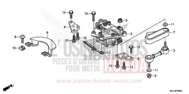 AMORTIS. DIRECTION de CBR600RR ROSS WHITE (NH196) de 2013