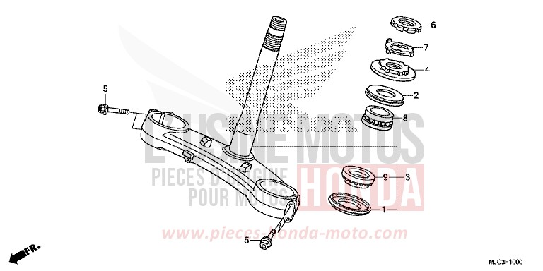 TIGE DE DIRECTION de CBR600RR ROSS WHITE (NH196) 2013