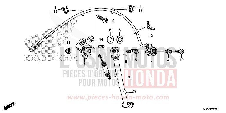 BEQUILLE de CBR600RR ROSS WHITE (NH196) de 2013