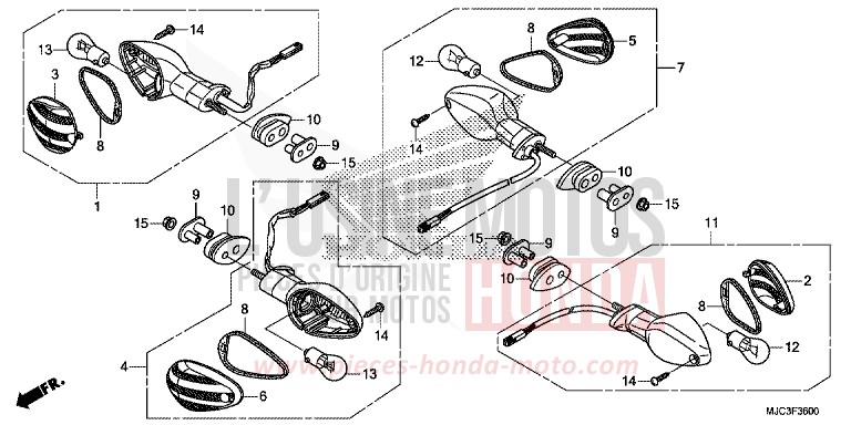 CLIGNOTANT de CBR600RR ROSS WHITE (NH196) 2013