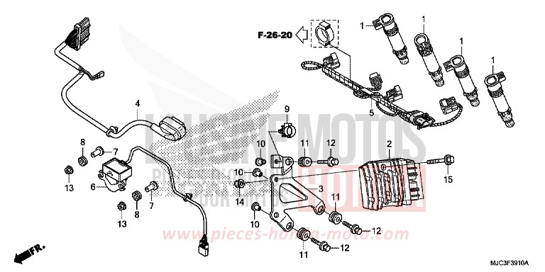 FAISCEAU SECONDAIRE de CBR600RR ROSS WHITE (NH196) de 2013