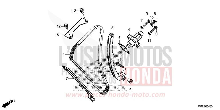 CHAINE A CAMES/TENDEUR de CB500F GRAPHITE BLACK (NHB01) 2015
