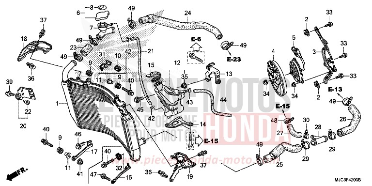 RADIATEUR de CBR600RR ROSS WHITE (NH196) 2013
