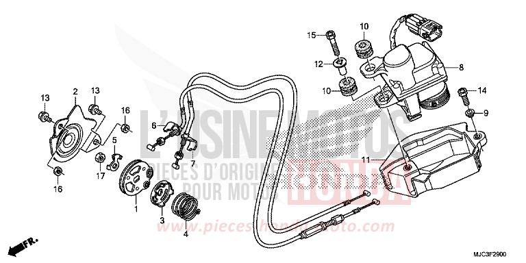 SERVO-MOTEUR de CBR600RR VIBRANT ORANGE (YR250) de 2013