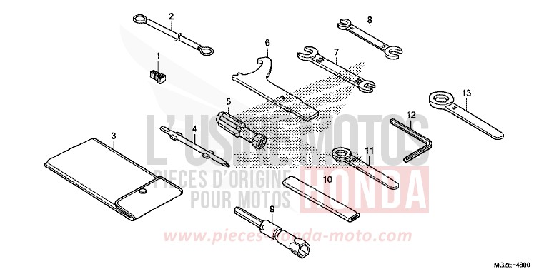OUTILS de CB500F GRAPHITE BLACK (NHB01) 2015