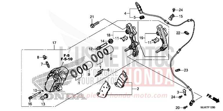 ETRIER DE FREIN AVANT de CB500F MILLENNIUM RED (R263) de 2016