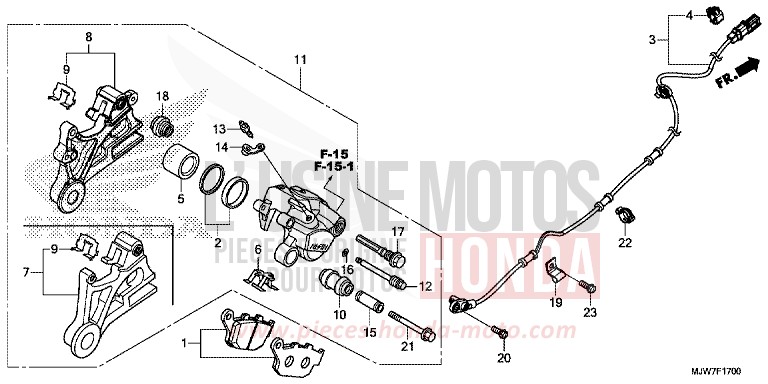 ETRIER DE FREIN ARRIERE de CB500F MILLENNIUM RED (R263) de 2016