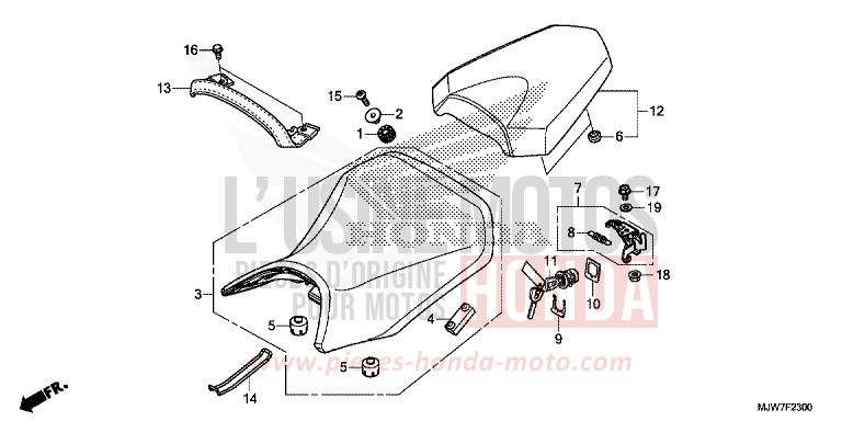 SIEGE de CB500F MILLENNIUM RED (R263) 2016