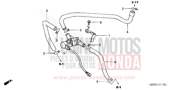 COMMANDE INJECTION D'AIR SOUPAPE de CBR600F SPARKLING RED (R127) de 2002