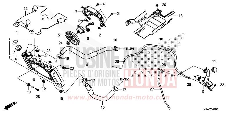 RADIATEUR de CB500F CANDY ENERGY ORANGE (YR249) 2017