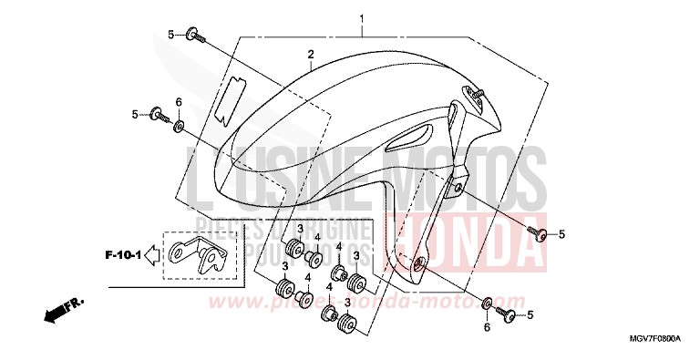 AILE AVANT de CBR600F PEARL NIGHTSTAR BLACK (NHA84) de 2011