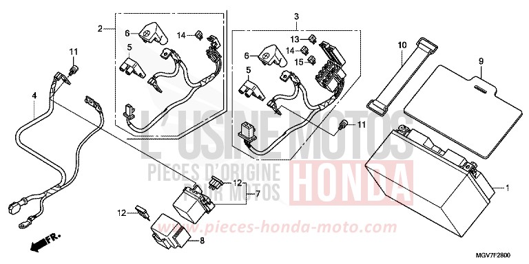 BATTERIE de CBR600F PEARL NIGHTSTAR BLACK (NHA84) de 2011