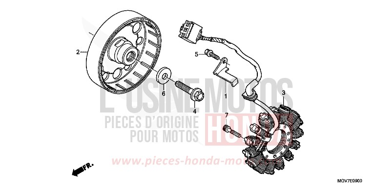 GENERATRICE de CBR600F PEARL COOL WHITE (NHA16K) de 2012