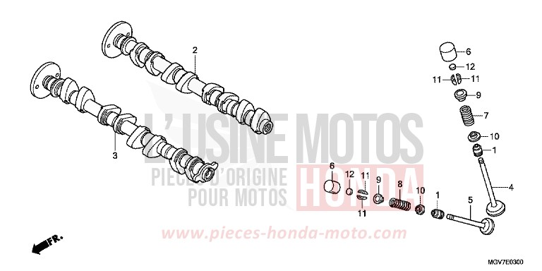 ARBRE A CAMES/SOUPAPE de CBR600F PEARL COOL WHITE (NHA16) de 2012