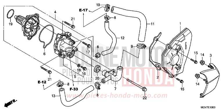 POMPE A EAU de CBR600F PEARL COOL WHITE (NHA16) de 2012
