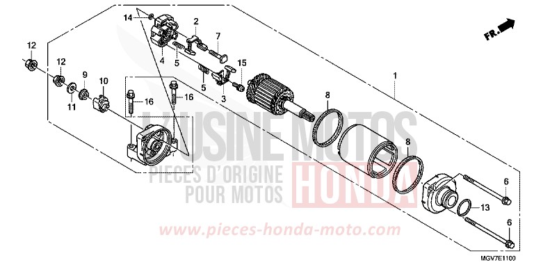 MOTEUR DE DEMARRAGE de CBR600F PEARL COOL WHITE (NHA16) de 2012