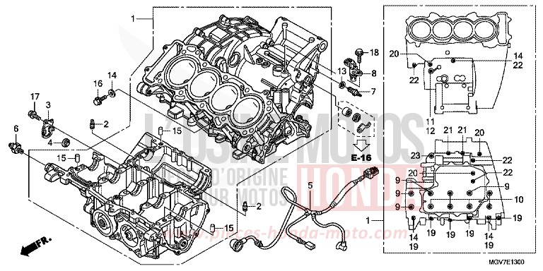 CARTER MOTEUR de CBR600F PEARL COOL WHITE (NHA16) de 2012
