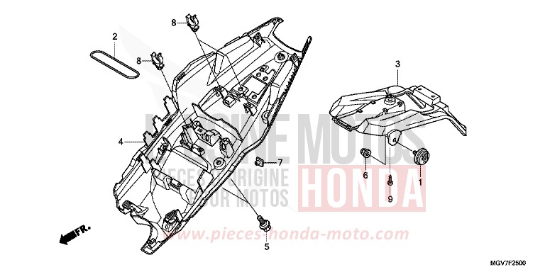 GARDE-BOUE ARRIERE de CBR600F PEARL COOL WHITE (NHA16) de 2012
