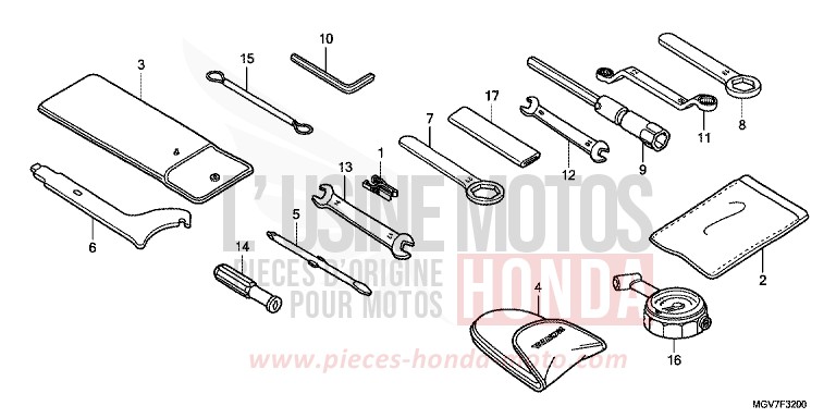 OUTILS de CBR600F PEARL COOL WHITE (NHA16) 2012